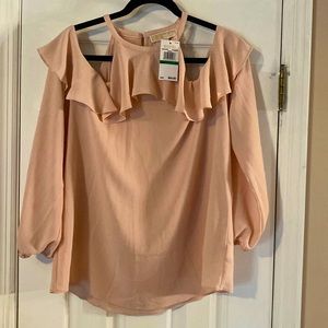 Michael Kors blouse, long sleeve size large color is rosewater